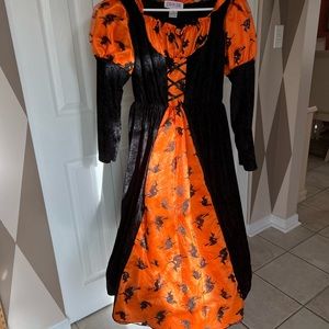 Princesses paradise,  size 10 L girls witches hoop dress costume with hat